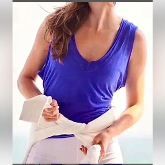 Free People NWT Henry Tank Purple Combo Sz S - Picture 1 of 4